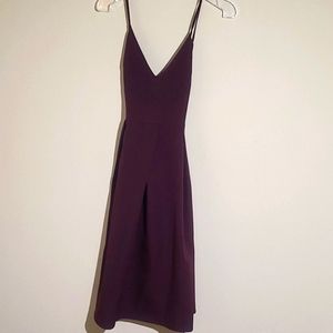 Burgundy dress with straps criss cross back